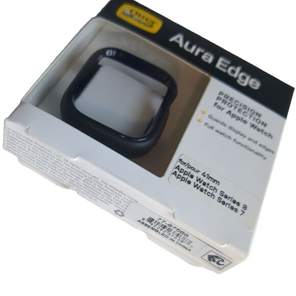 NEW Otterbox Aura Edge Apple Watch Protector 41mm Series 7 Series 8 Black - Picture 3 of 5
